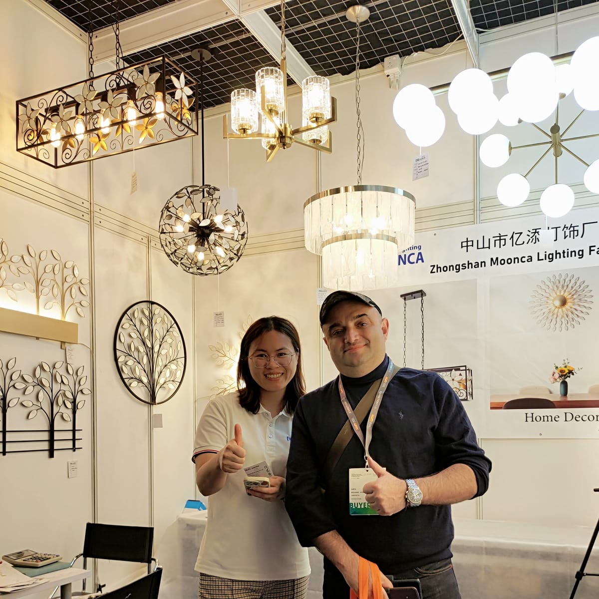 2023 Hongkong Spring Lighting Fair Moonca Lighting Sales and their cusomers